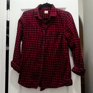 J. Crew Red and Black Checkered Shirt